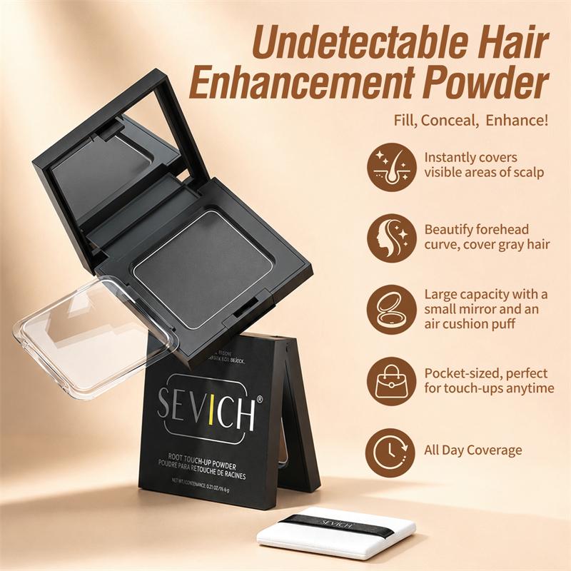 SEVICH 12g Magical Fluffy Hairline Powder Hair Line Shadow Hair Concealer Root Cover Up Gray Coverage Unisex Instantly Black/Dark Brown/Coffee