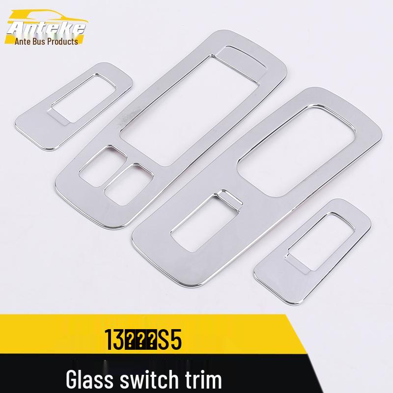 Refine S5 Glass Switch Trim for JAC 13: Car Door Window Armrest Lift Button Sticker