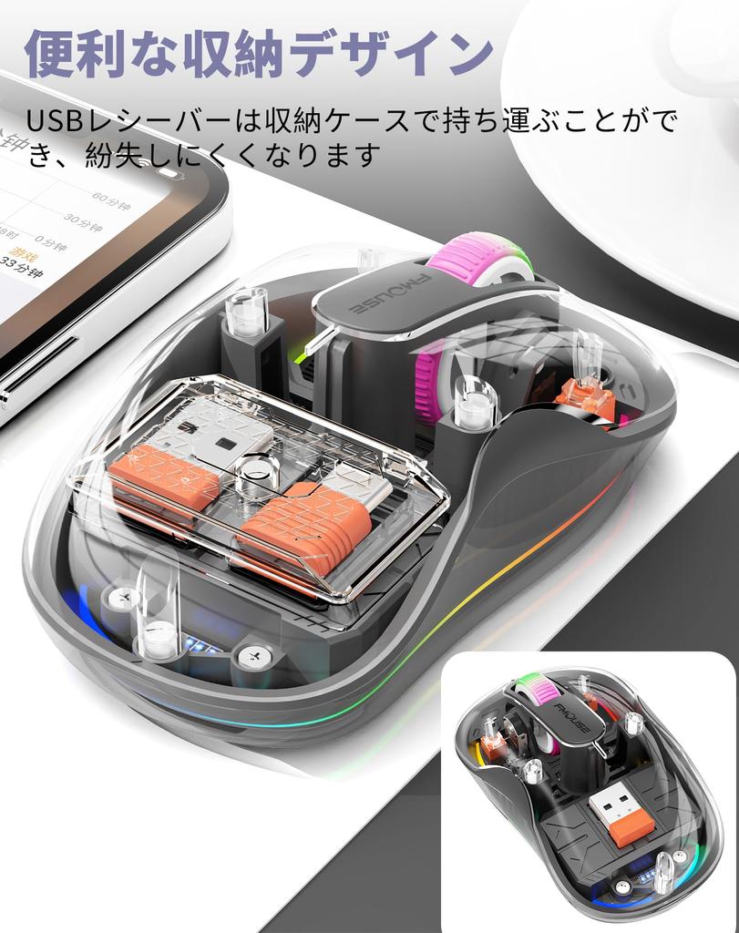 Bluetooth myš Bluetooth bezdrátová myš 3 režimy Tichá myš Bezdrátová Dobíjecí Optická 3 tlačítka 4 režimy DPI 7 barevných světel Úspora energie Vysoká