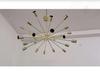 24 Light Elegant Ceiling Down Rod Pendant Mid Century Modern Raw Brass Sputnik chandelier light Fixture