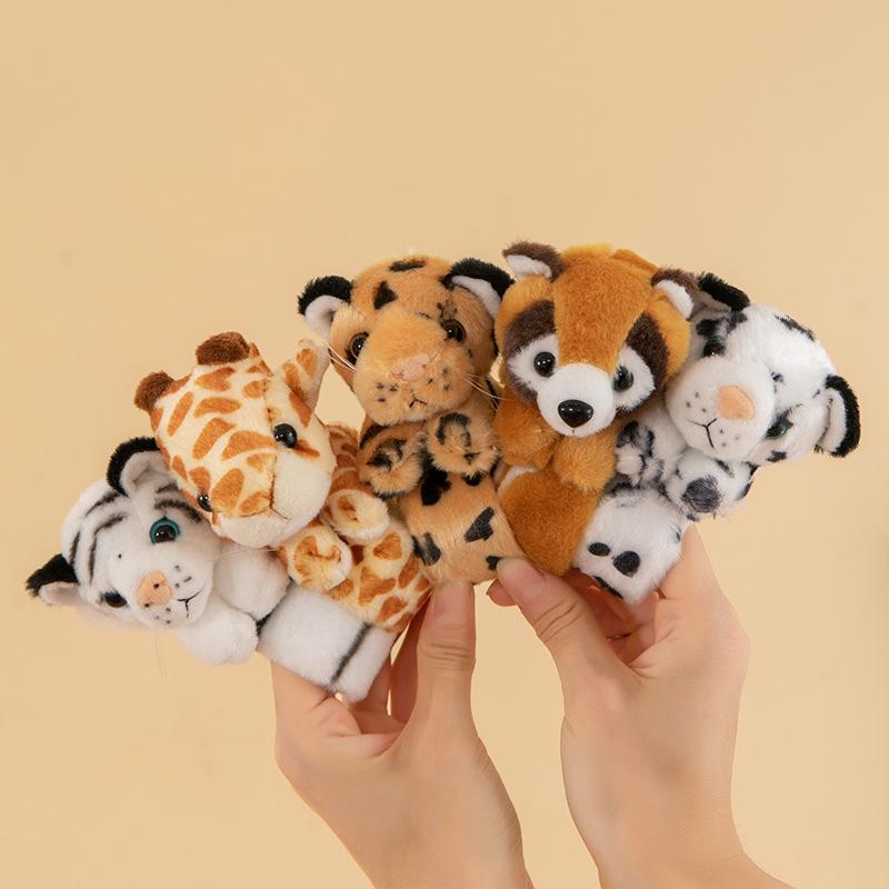Leopard Print Tiger Plush Snap Bracelet - Cute Zoo Gift for Kids