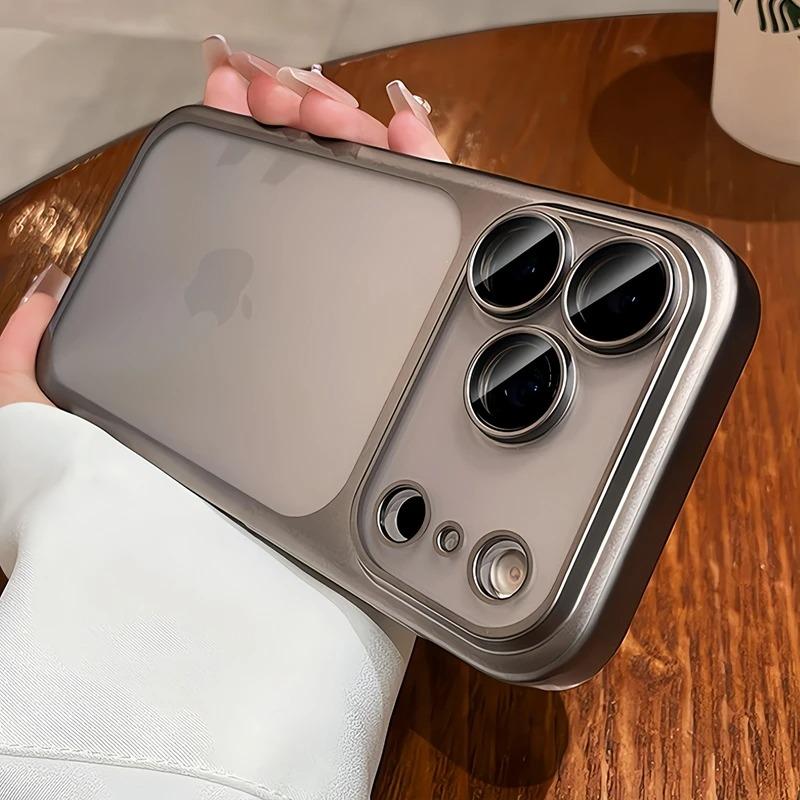 Luxury Matte Translucent Phone Case For iPhone 17 16 15 14 13 Pro Max 17Pro 16Pro Air Lens Protection Plating Bumper Cases Cover