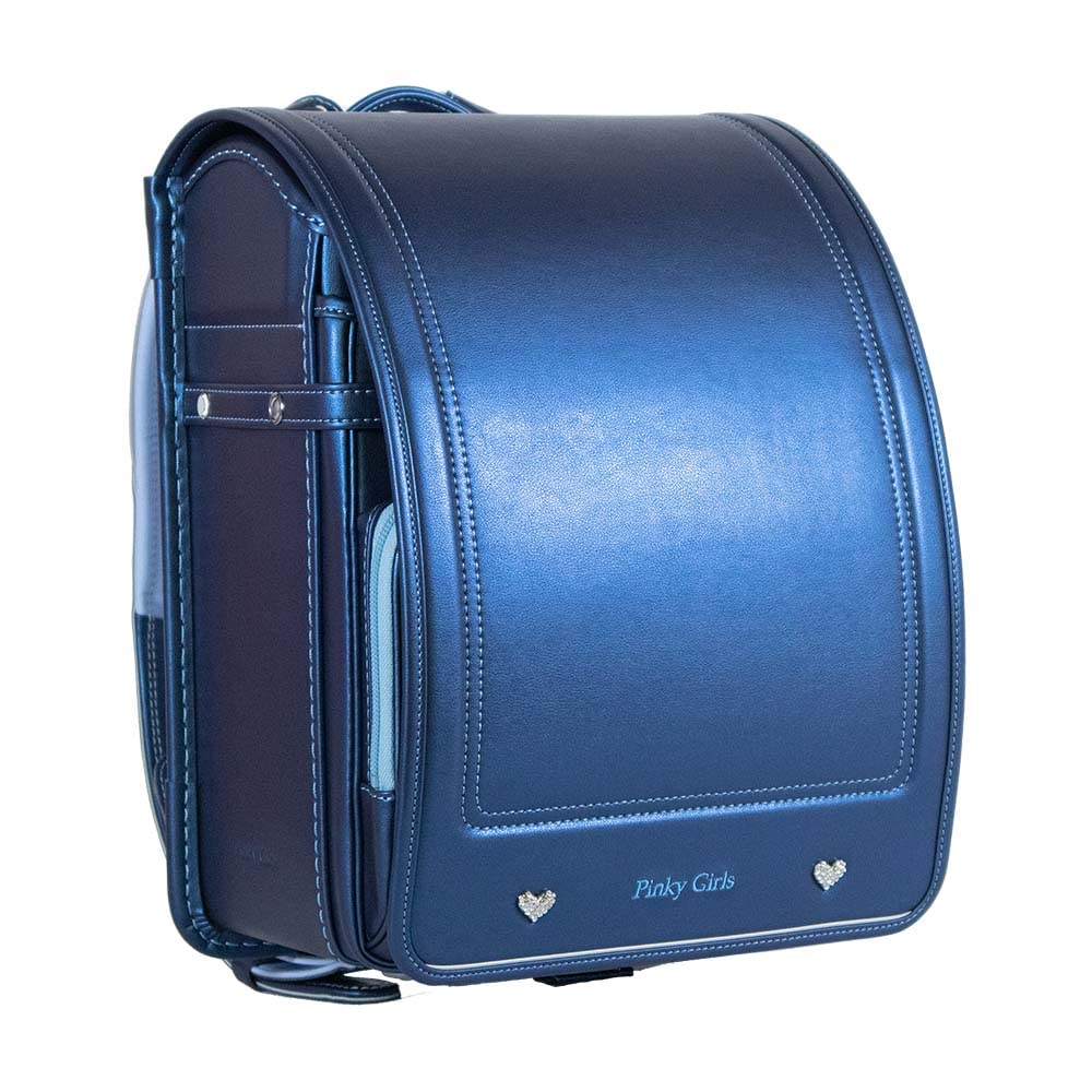 

Pinky Girls School Bag Party Ribbon Blue in flat file back [pinky girls/Made Japan/Girls/Girly/A4 compatible/Pearl material/Winged strap/One-touch