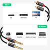 SHULIANCABLE to RCA 2 x TS to Dual RCA Stereo Audio Connection Compatible with AV Home Audio and Amplifiers 1/4" Cable, 6.35mm Cable, Receivers,