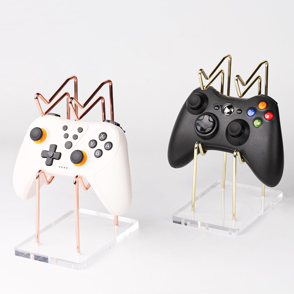 Baskiss Game Controller Bureauopslag Compatibel met Switch Xbox Hoogte Eenvoudige Acryl Stalen Standaard, Rek, PS5, PS4, 2, Series, 2-Niveaus Verstelbaar,