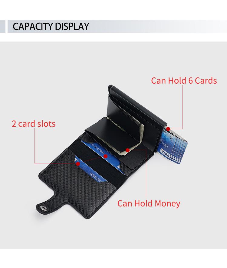 RFID Aluminum Alloy Credit Card Holder - Anti-Theft Pop-Up Design