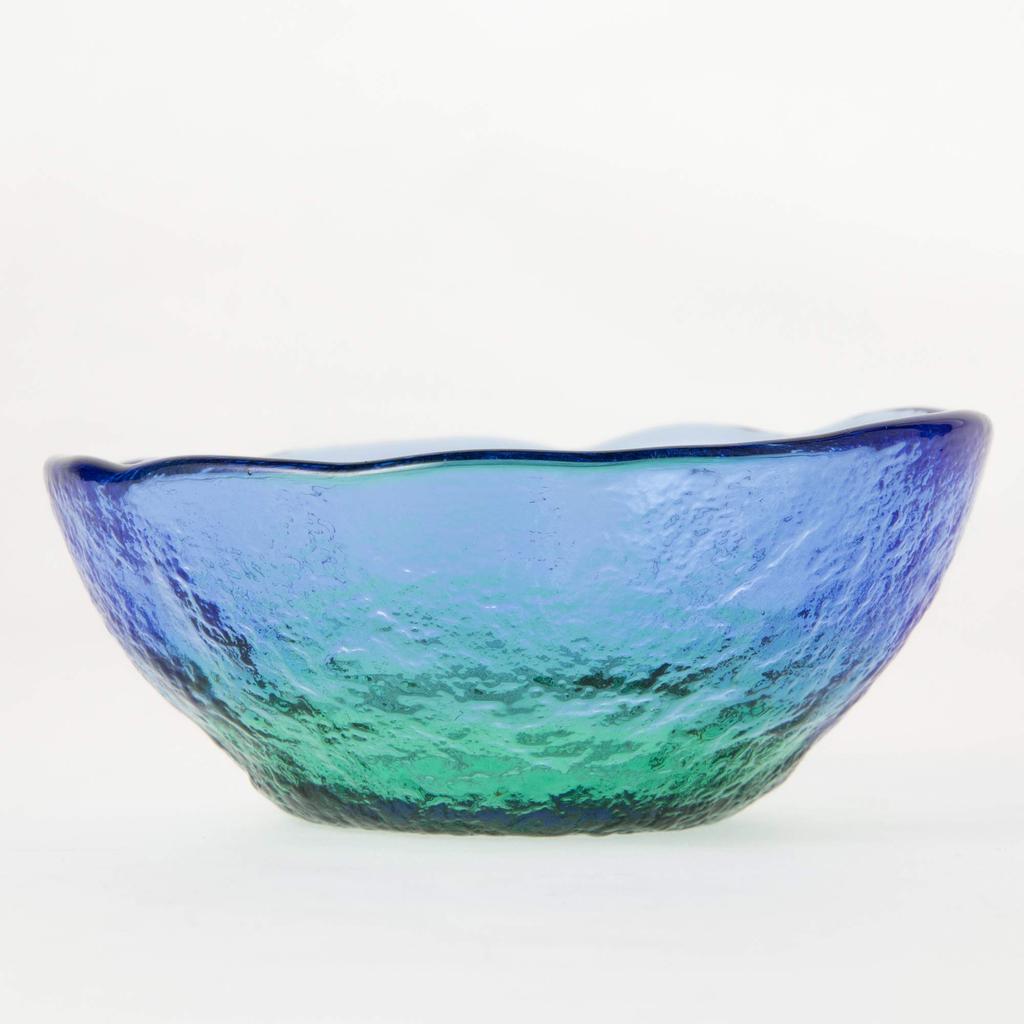 Toyo Sasaki Glass Small X Coral Sea Made In WA3301 Bowl, Blue/Green, Approx. 8.2 3.2cm, Design, Japan,