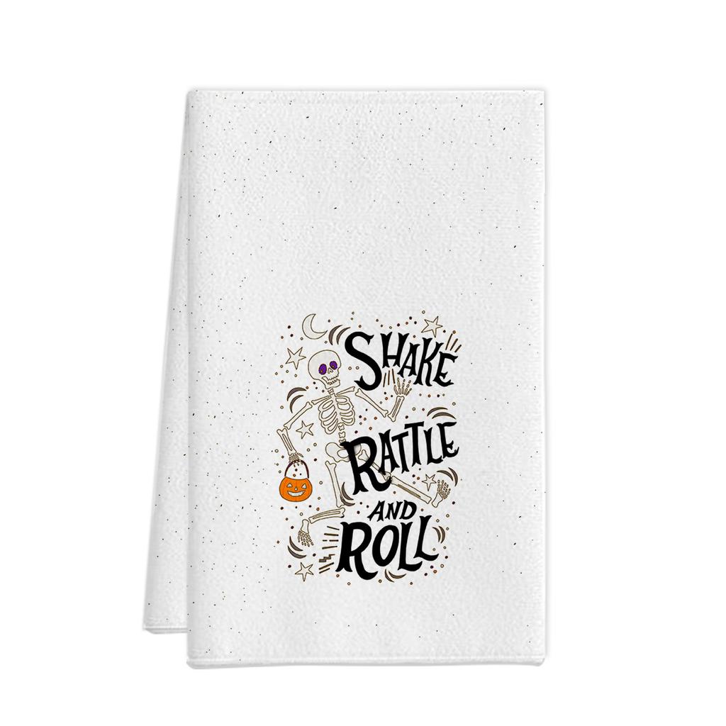 Halloween towel ornament gift microfiber printing kitchen towel special dish towel rag
