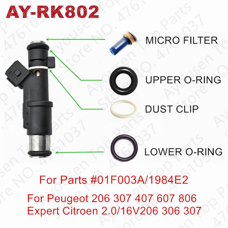10sets Fuel Injector Repair Kits For Peugeot 206 306 307 407 607 806 Citroen C2 C3 (AY-RK800 801 802 )