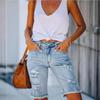 2024 Summer European and American Women's Washed Ripped Denim Shorts