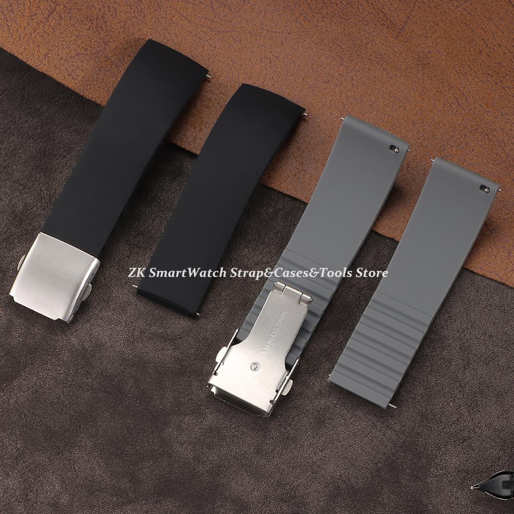 Silicone Watch Strap 18mm 20mm 22mm 24mm Quick Release Wristband Soft Waterproof Rubber Watch Bracelet Men Women Accessories