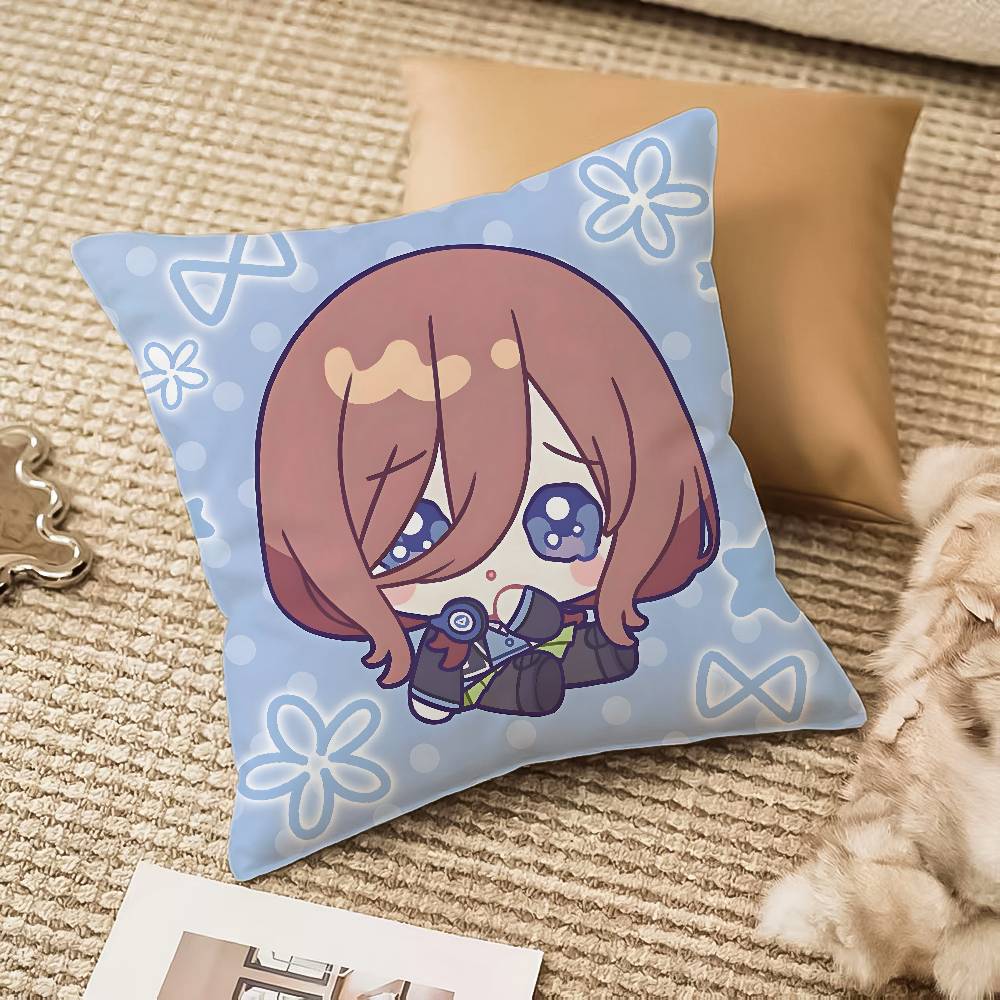 M-Miku Nakano Pillow Case Sofa And Living Room Decorative Cushion Covers Dust-proof And Mite-proof Invisible Zipper