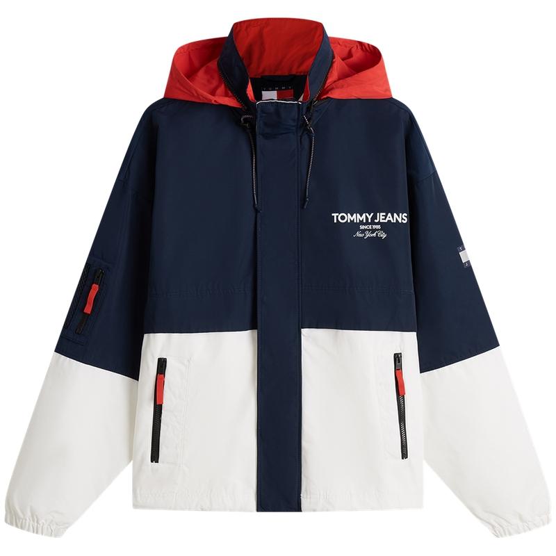 Tommy Hilfiger Windproof Waterproof Retro Color Block Packable Jacket Men Jacket DM0DM22739
