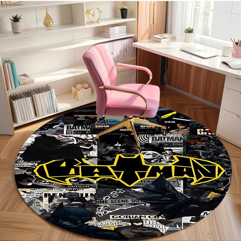 Superheroes Print Round Rug, Washable Floor Carpet, For Entryway Dorm Laundry Room Office Study, Home Decor Birthday Christmas Gift