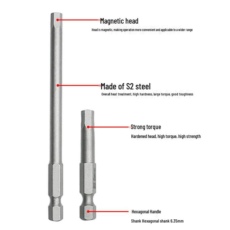 Hex Bit Set for Drills: Super Hard S2 Industrial Extended Screwdriver and Wrench Bits
