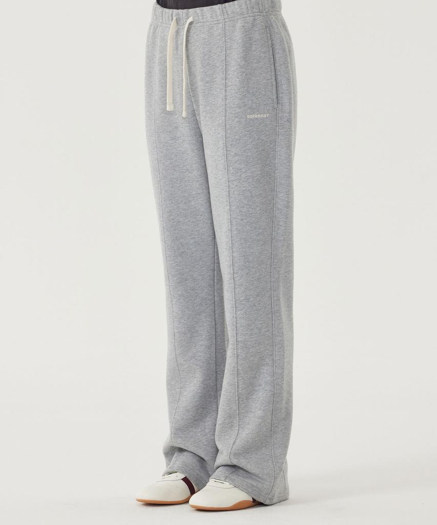 COVERNAT WOMAN Semi Bootcut Sweatpants Melange Gray