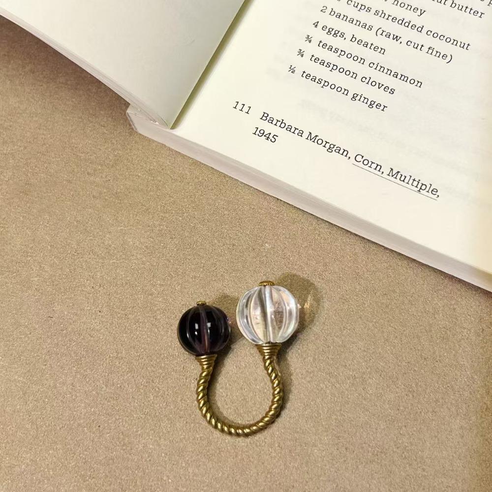Dopamine Crystal Pumpkin Open Rings Versatile Jewelry Gifts Trendy Hand Decoration for Women