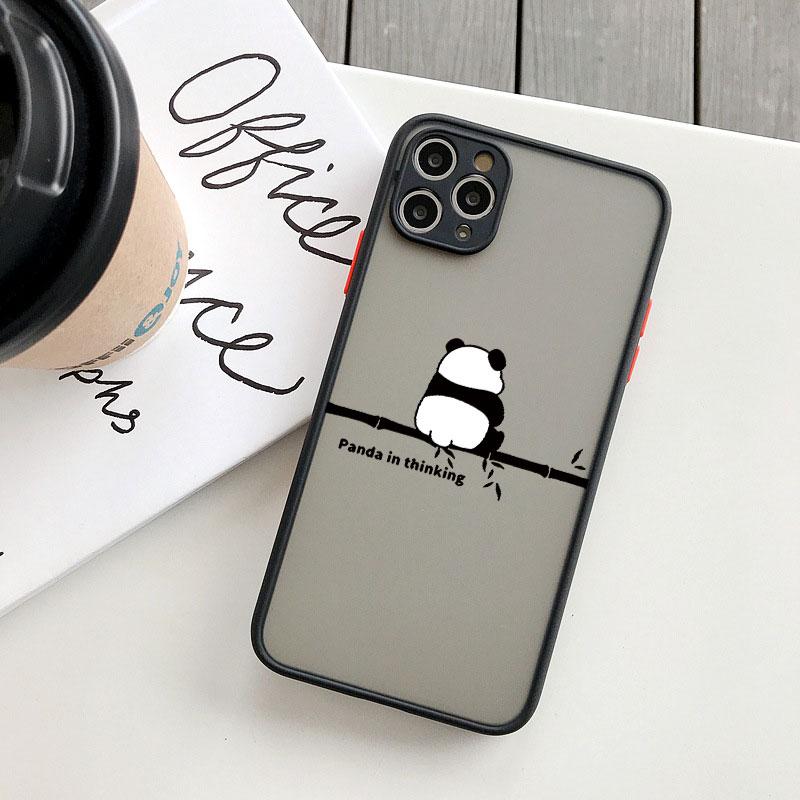 Cute Panda Climbing Bamboo Appreciate Scenery Phone Case For iPhone 15 14 13 12 11 Pro Max Mini SE2 8 7 Plus X XR XS Back Cover