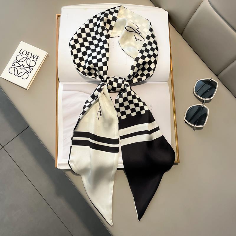 Luxury Long Silk Scarf Female Floarl Print Thin Narrow Scarf Bag Hair Band Ribbon Scarfs Women Neckerchief 15*150cm