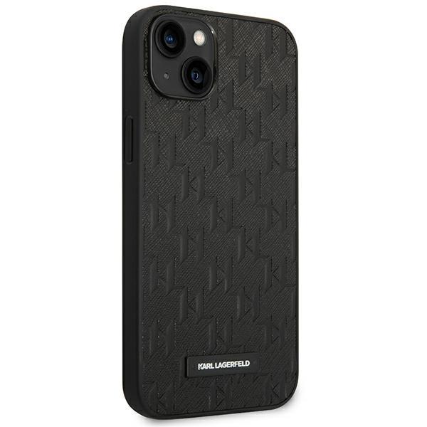 Karl Lagerfeld KLHCP14MSAKLHPK iPhone 14 Plus / 15 Plus 6.7" Hardcase Black/black Saffiano Mono Metal Logo