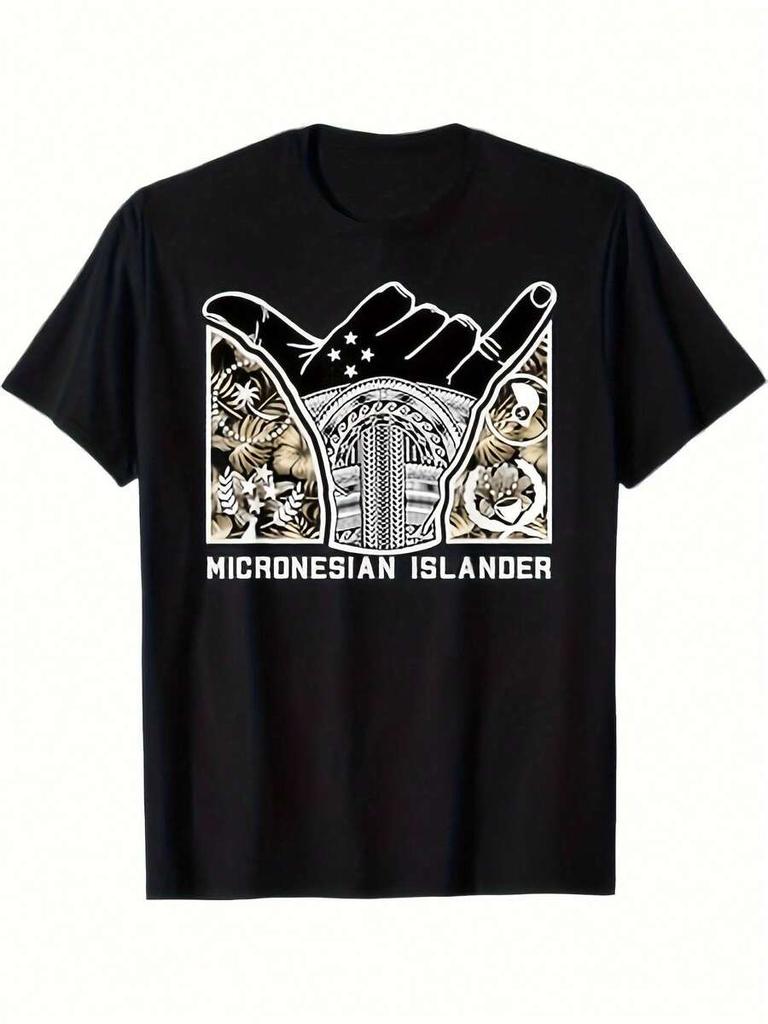 Unisex'S Micronesian Islander Print T-Shirt - Comfort Fit Crew Neck Tee For Casual & Outdoor Wear