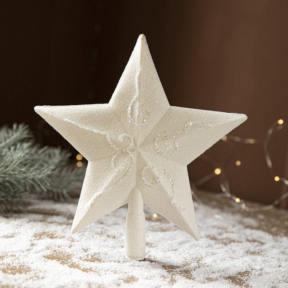Hollow Out Christmas Tree Top Star White Christmas Tree Ornaments  Christmas Decoration