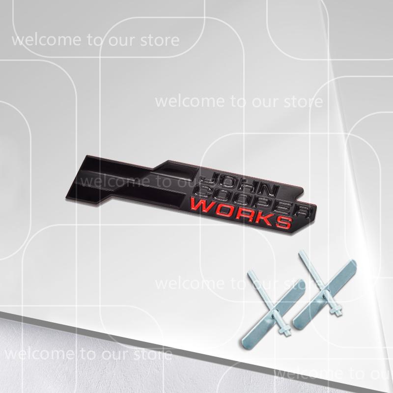 3D New JCW Car Sticker Front Grille Zinc Alloy Emblem For Mini Cooper S U25 J01 J05 Aceman F66 F65 F67 Rear Trunk Badge Decal
