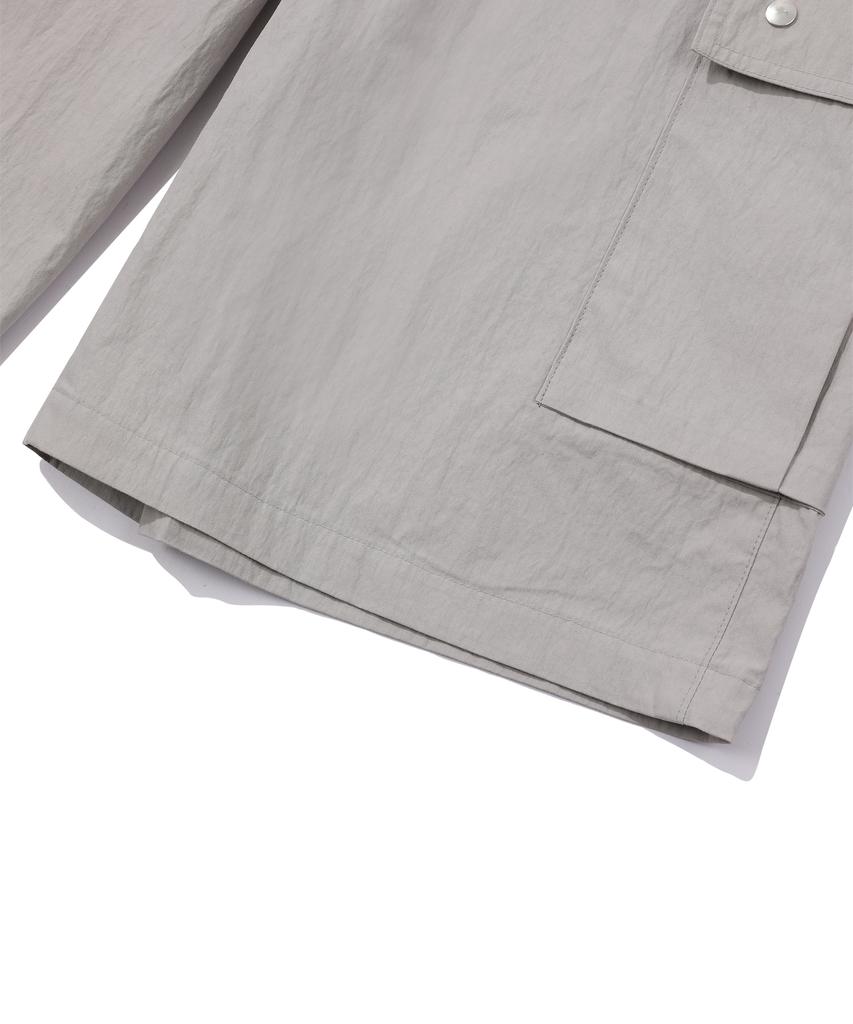 EPISODE UNTITLED String Logo Print Bermuda Cargo Pants_Grey
