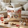 Japanese Cartoon Illustrations Cushion Cover Anti-dustmite Pillowcase Invisible Zipper Silky Short Plush Sofa Cushion Cover