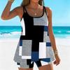 Women's Swimwear Tankini 2 Piece Swimsuit Geometric Stripes Pattern Vacation Bathing Suits