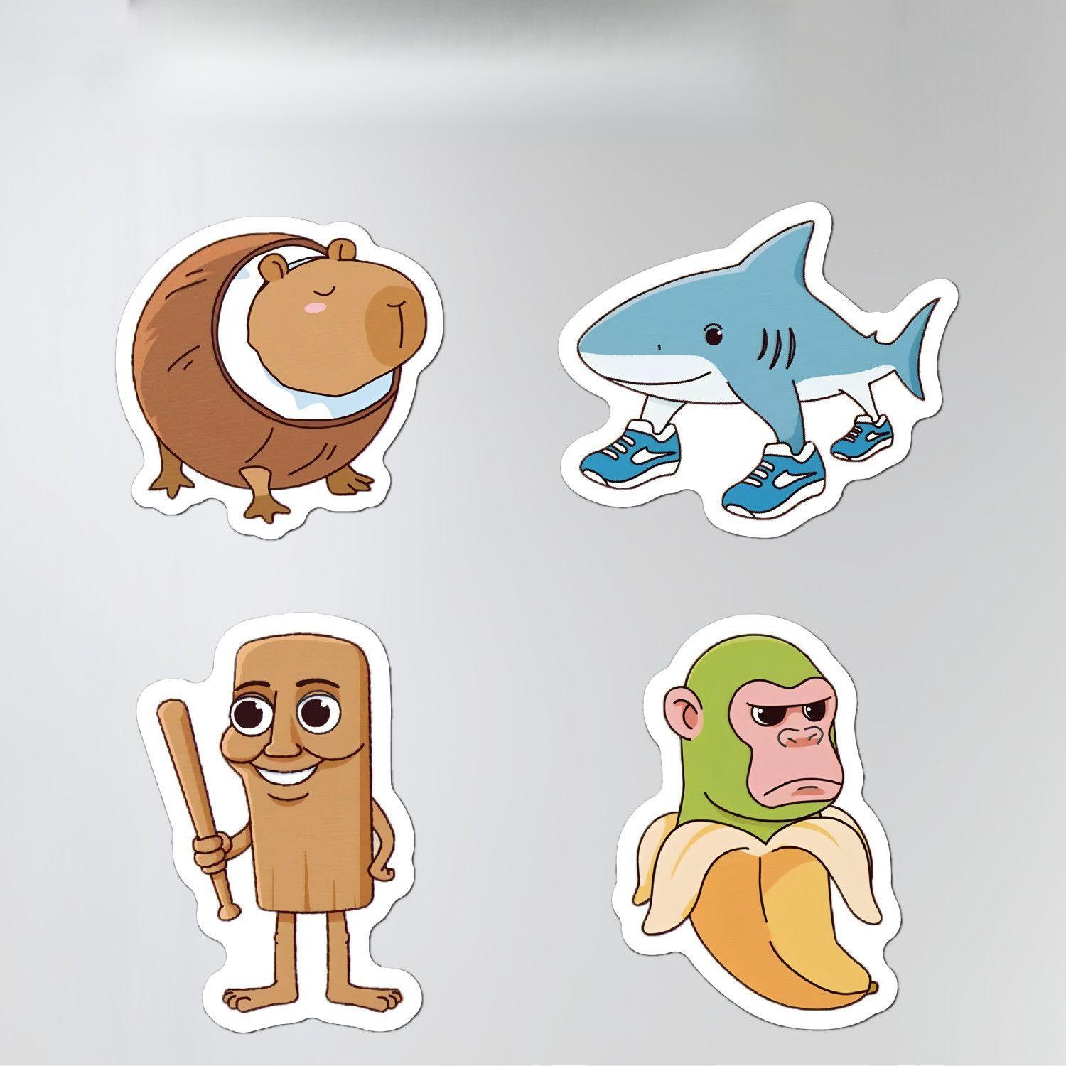 Cartoon Animal Refrigerator Sticker English Early Education Cognitive Magnetic Sticker Refrigerator Magnetic Suction Sticker