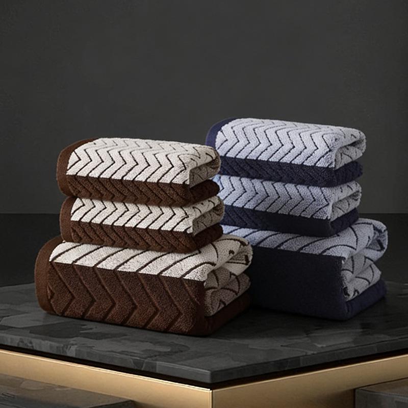 

Men s Face Wash & Pure Cotton Bath Towel Set - Soft, Thick, Customizable Logo 34x72 cm синий