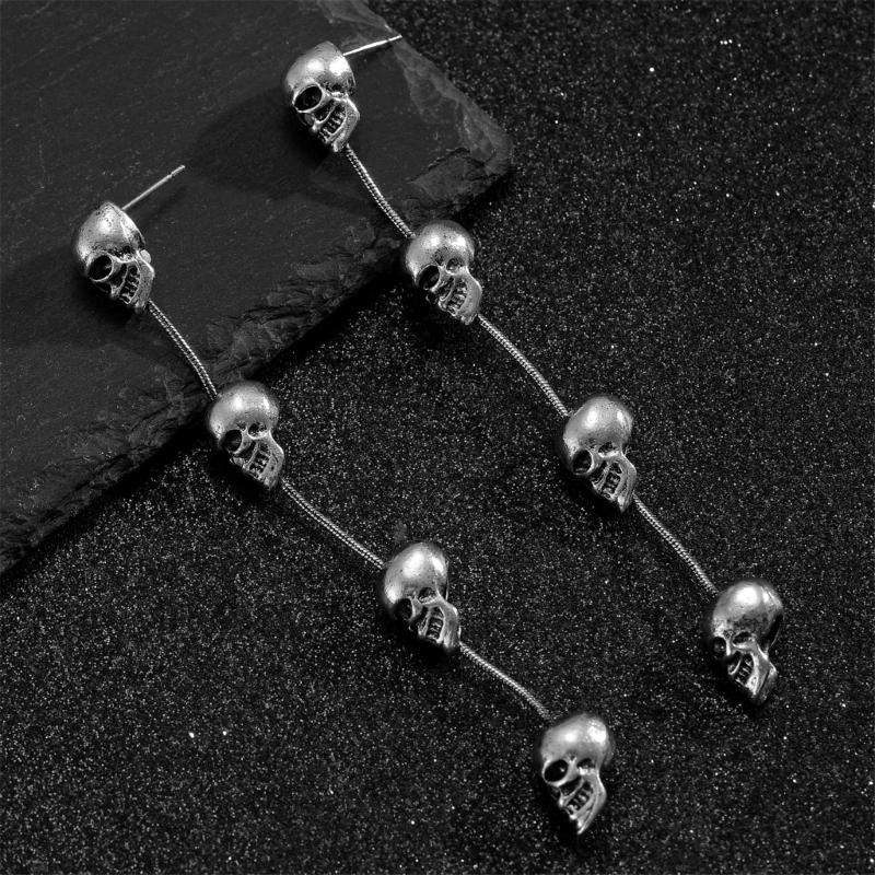 Skeleton Drop Earrings Portable Tassels Goth Festival Jewelry for Women