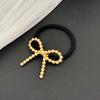 Vintage Metal Geometry Hair Bands Rope for Women  New Trendy Gold Color Elastic Ponytail Holder Headwear Hair Accessories