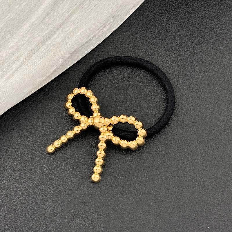 Vintage Metal Geometry Hair Bands Rope for Women  New Trendy Gold Color Elastic Ponytail Holder Headwear Hair Accessories