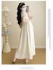 2026 Summer Maternity Dress: Elegant Neckline with Sequins, Loose Fit