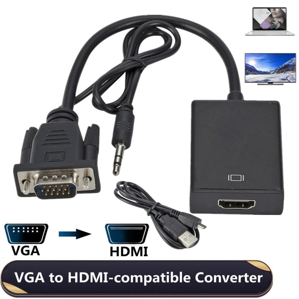 

HD Video Feast Конвертер, совместимый с VGA в HDMI, VGA HD-адаптер для ПК/DVD/HD-приставки/проектора