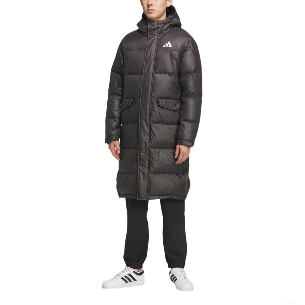 adidas LONG DOWN Jackets Unisex Black Hooded Moderate KF2143