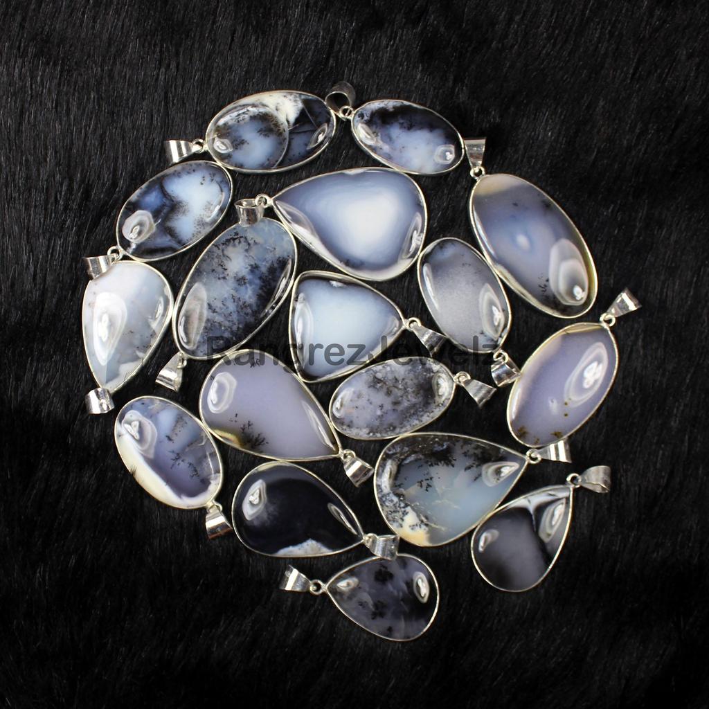 Dendrite Opal Gemstone Pendant Jewelry Making For Silver Jewelry Supply Healing Crystal Pendant Necklace Gift For Her Wire Wrapping Pendant