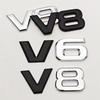 V6 V8 Emblem Metal Sticker Badge Fender For V6 V8 Racing Emblem Auto For Car Motorcycle Truck SUV Accessories