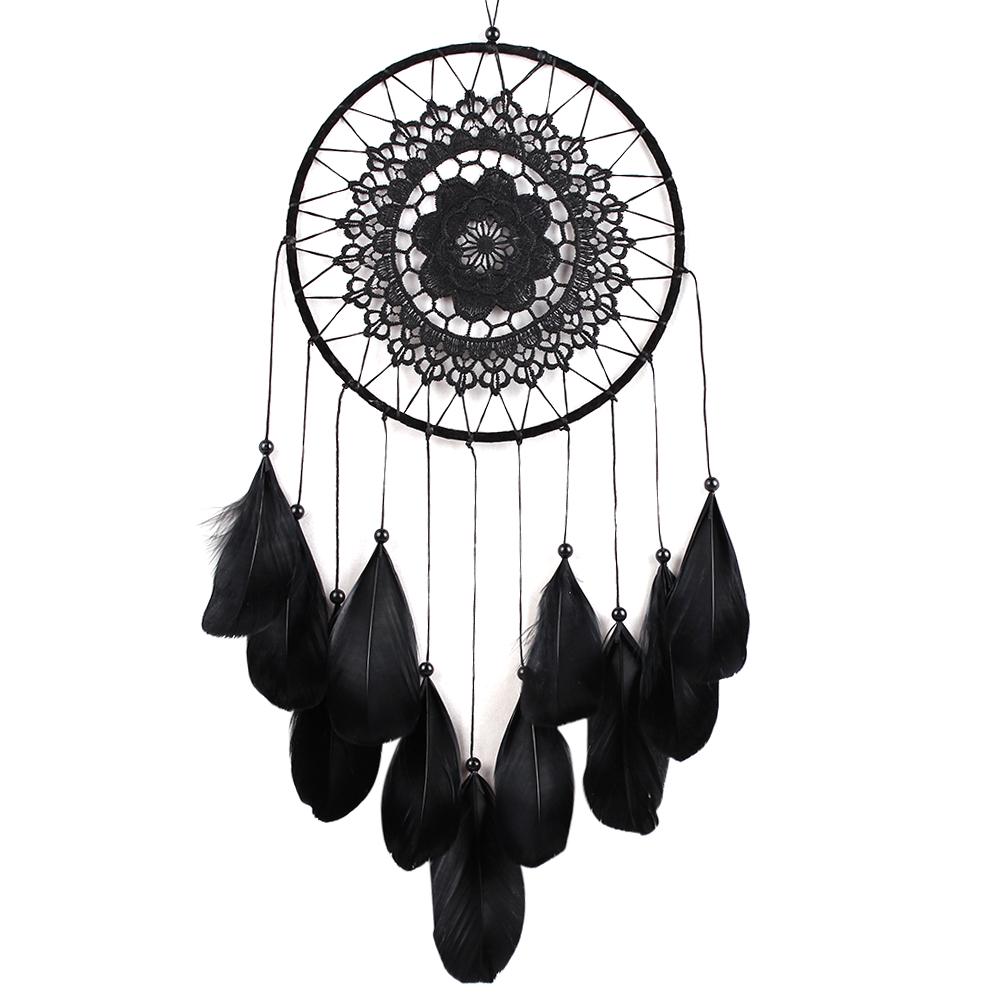 Dream Catcher White Feather Wind Chimes Wall Hanging Handmade Beads Romantic Art Crafts for Party Home Office Hanging Decoration