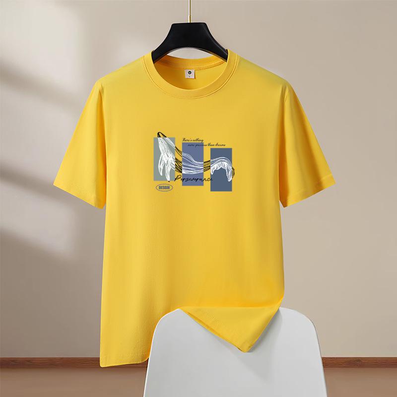 

Мужская футболка с коротким рукавом из 100% хлопка, большого размера S-6XL, с круглым вырезом, повседневная XXXL жёлтый