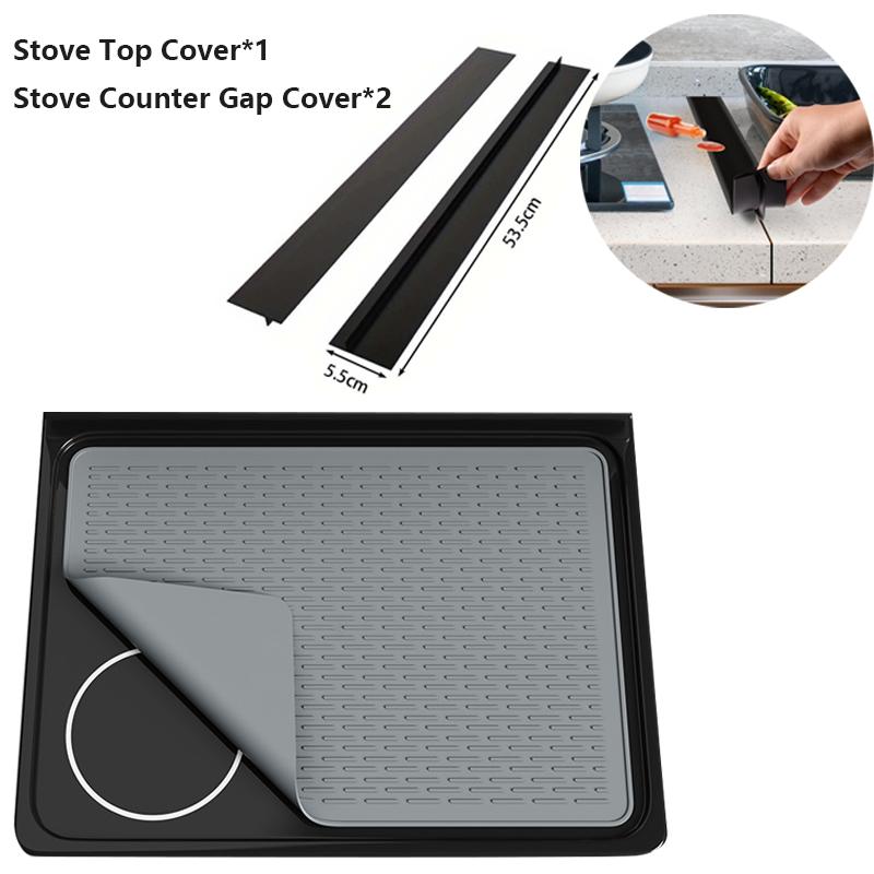 Stove Top Cover for Electric Stove -Silicone Stove Mat for Glass Top Heat-Resistant Cover Protector Dish Drying Mats For Kitchen