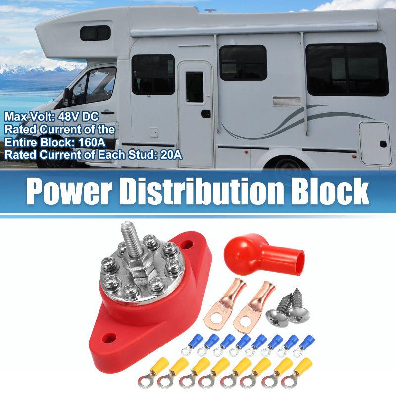 

Блок распределения питания 1/4 дюйма M6 x 1,25, 8-точечная клеммная колодка с крышкой для лодочного автомобиля