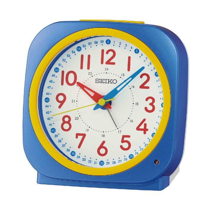 Réveil - Seiko Clocks - Réveil Seiko enfant carré bleu métallisé - Couleur de la matière:Bleu - Bleu