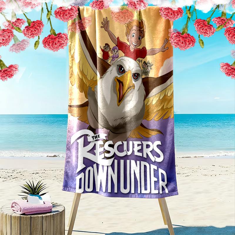 The Rescuers Down Under 2D Flat Print Beach Towel, Large Soft Quick Dry Towel for Beach Camping SwimmingDSTJ0925351