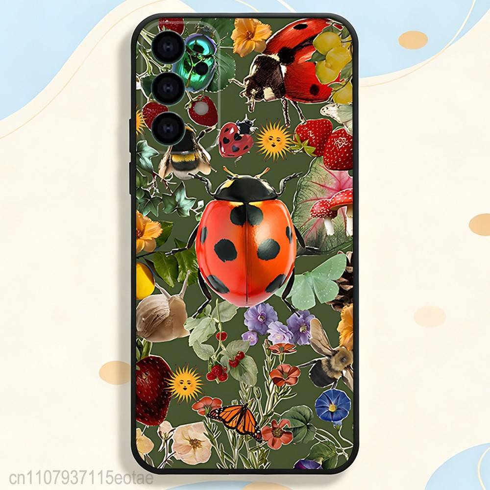 Insect Seven-Star ladybug Phone Case for Samsung S series s21 s22 s23 s24 s25 S26 FE Plus Ultra TPU Soft to Skin-friendly case