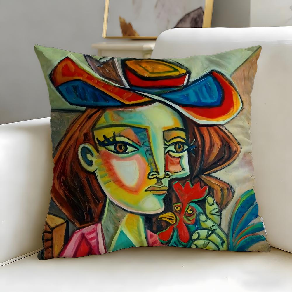 classic painter Picasso Cushion Cover Soft  EasyWash Pillow Case  Versatile for Couch Bed Travel and Office