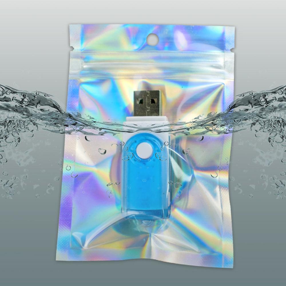 Resealable Laser Zip lock Bags Packaging Holographic Envelopes Flat Clear Plastic Candy Jewelry Food Storage Bag Multiple Sizes
