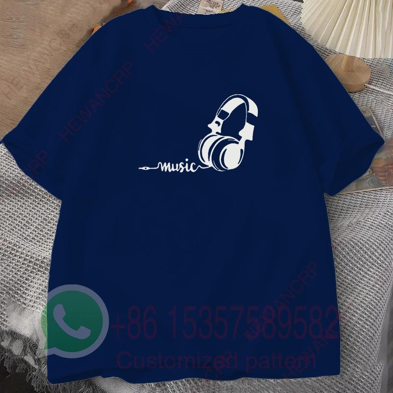 Mens 100 Cotton Earphone Tshirt Tracksuit Casual Sportswear Crew Neck Pullover Short Sleeve Tops Breathable Summer Streetwear